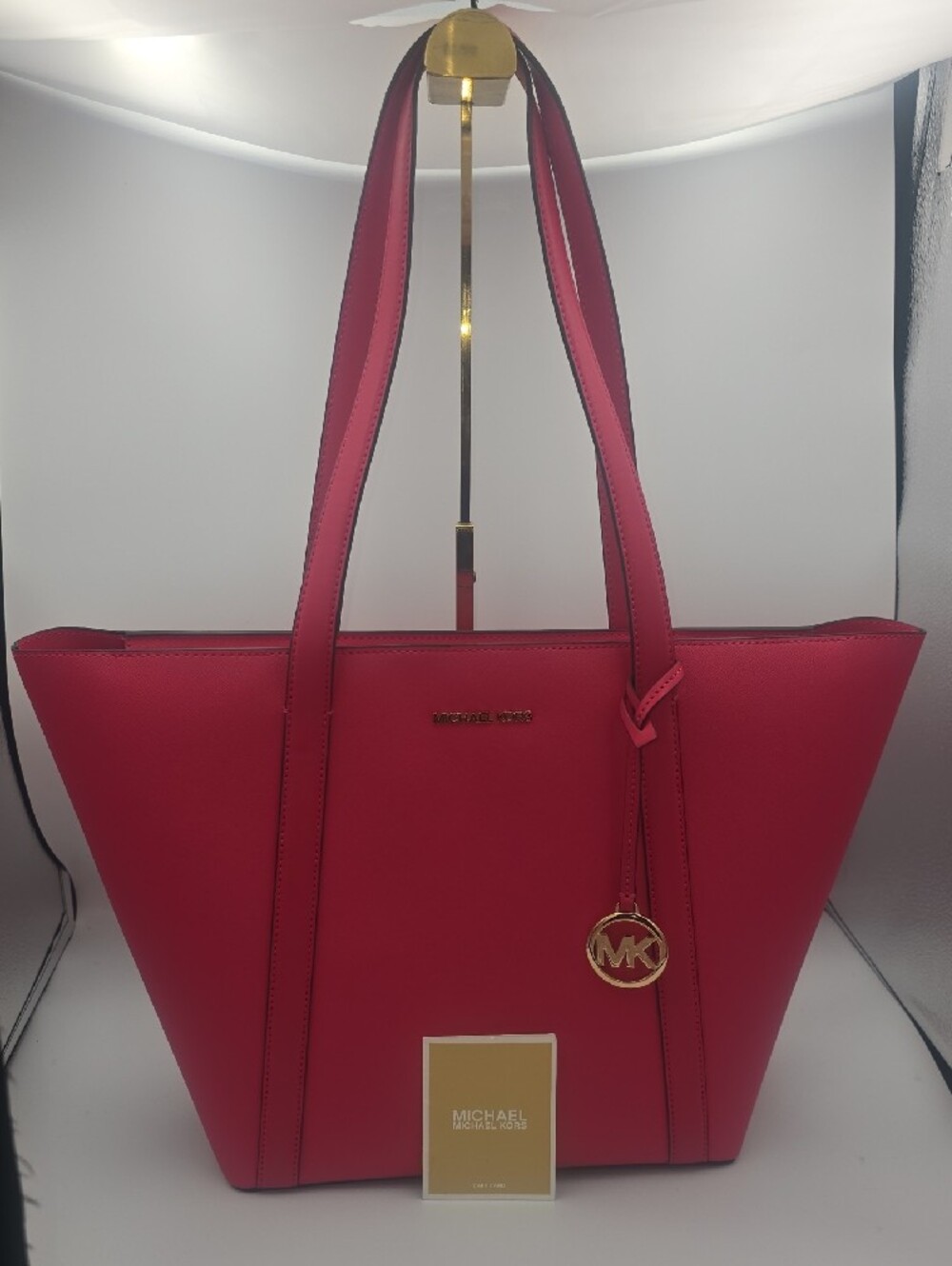 Michael Kors Hot Pink Saffianio Large Tote W/ Gold MK Charm/Hardware (NWOT)💖